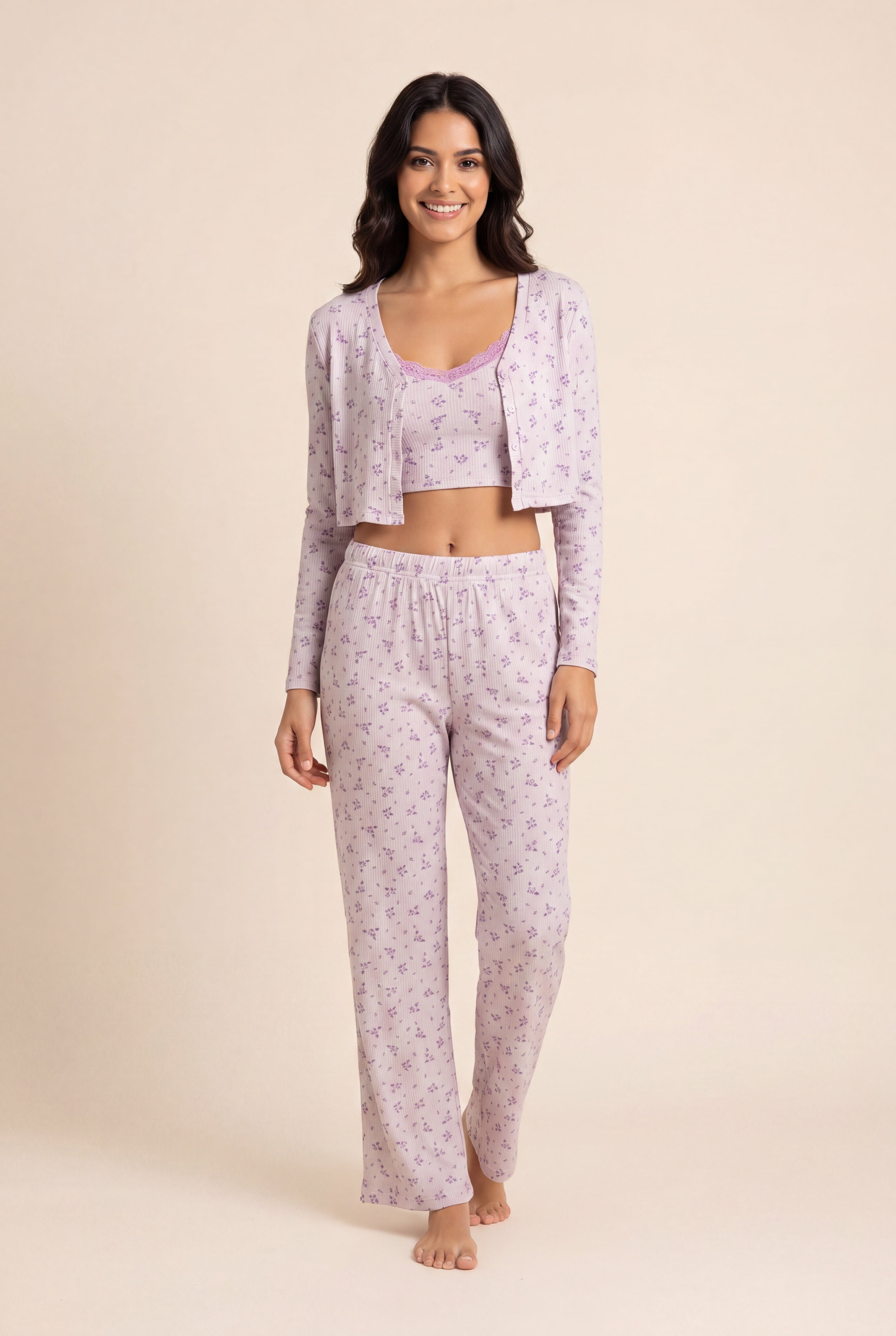 Cozy 3-Piece Rib Lounge Set 2