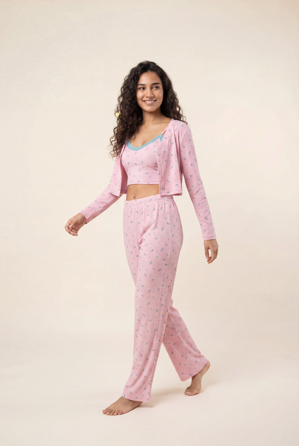 Cozy 3-Piece Rib Lounge Set 1