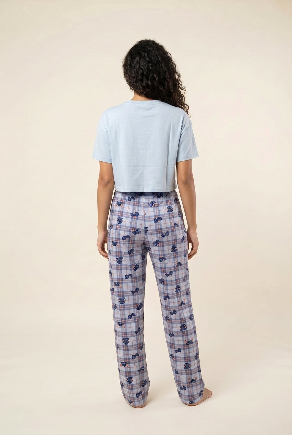 Cropped Tee & Plaid Pants Set